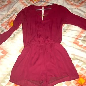 Dark red long sleeve jumper with gold